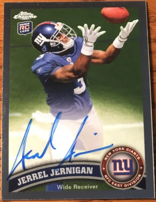 2011 Topps Chrome Rookie Autographs Jerrel Jernigan #191 New York Giants - Image 1 of 2