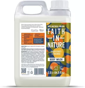 Faith In Nature Natural Grapefruit & Orange Body Wash, Invigorating, Vegan & Cr - Picture 1 of 5