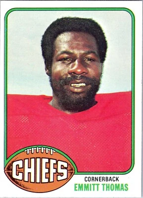 1976 Topps #216 Emmit Thomas Kansas City Chiefs Football Card  - Image 1 of 2