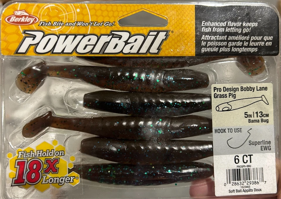 PowerBait 6ct Grass Pig 5" Bama Bug 2 pack - Image 1 of 1