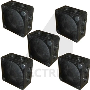 5 x Wiska 308 Junction Box Black Waterproof Outdoor Electrical Boxes 85 x 51mm - Picture 1 of 9