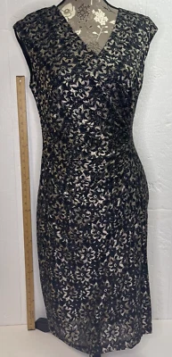 Gorgeous American Living Dress Metallic Black Silver Floral Sz 10 NEW NWT - Image 1 of 4