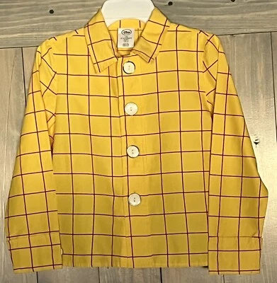 Official Disney Woody Toy Story Costume Shirt Yellow Unisex Kids Size 7 8 EUC LN - Image 1 of 3