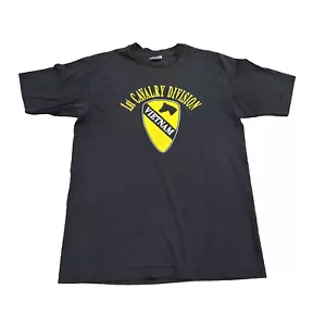 Army Shirt Mens L Vietnam Military Vintage 90s US Black 1st Cavalry Division - Picture 1 of 7