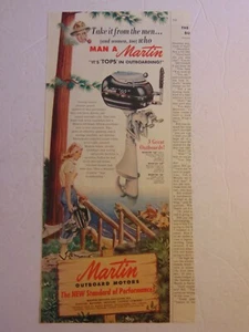 1948 MARTIN OUTBOARD MOTORS  vintage art print ad - Picture 1 of 1