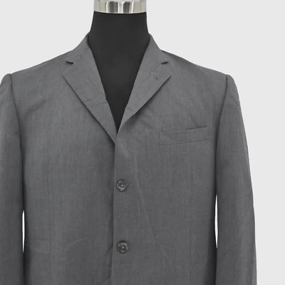 BURBERRY Mens Wool Blazer Size 44 XLG Gray Sports Coat Union Tag USA Career 90s - Image 1 of 4