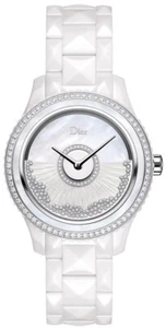 Christian Dior VIII Grand Bal White Diamond MOP Dial Ceramic Womens Dress Watch - Picture 1 of 4