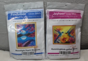 Lot of 2 Joyhoor & Findvoor Cross Stitch Kits Humming Birds Peach Blossoms - Picture 1 of 10