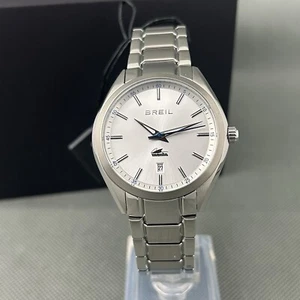 Breil Mens Manta City Watch TW1610 Silver SSteel Round Dial Date Quartz New Batt - Picture 1 of 23
