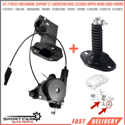 SPORT CAR AUTO PARTS Kit support mécanisme roue secours Bipper Nemo Qubo Fiorino 51910321 51952366