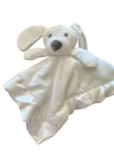 Nuby weiß Welpe Hund grau Augen & Nase Sicherheitsdecke Satinborte 13 Zoll - Bild 1 von 7