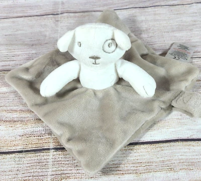 Grain De Ble Plush Puppy Dog Baby Lovey Security Blanket  Beige Taupe White 7" - Image 1 of 3