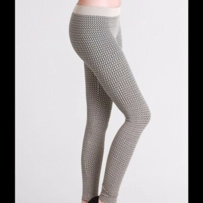 NEW  Beige Basket Weave Soft and Stretchy Leggings - Image 1 of 2