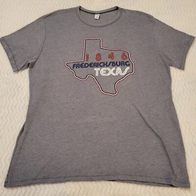 Fredericksburg Texas Gray T-shirt Size 2XL Graphic Tee Spell Out Super Soft - Image 1 of 4