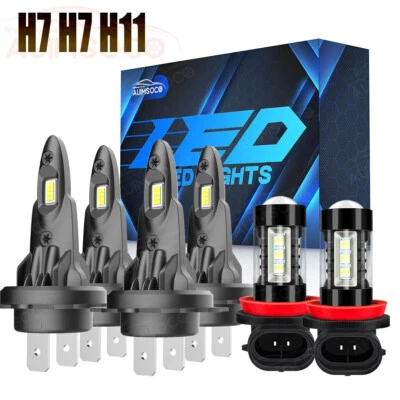 For Audi A3 A4 A5 A6 Q5 2009-2014 Led Headlight Hi/Lo+Fog light bulbs Kit 6000K - Image 1 of 4