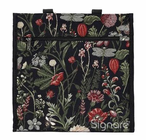 SIGNARE TAPESTRY MORNING GARDEN BLACK SHOPPER FASHION LADIES SHOULDER BAG GIFT - Picture 1 of 4