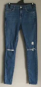TOPSHOP Moto Jeans Size 10 Distressed Skinny Stretch Denim W28 L32 - Picture 1 of 8