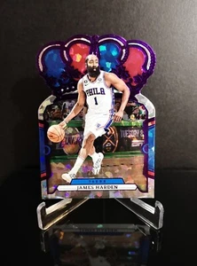 #'ed/25 π₯ JAMES HARDEN SSP 2023-24 Panini Crown Royale Purple Crystal Ice #22 - Picture 1 of 2