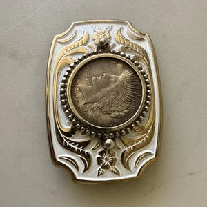 Silber-Dollar-Münze Peace 1922 innen Vintage Gürtelschnalle - Bild 1 von 6