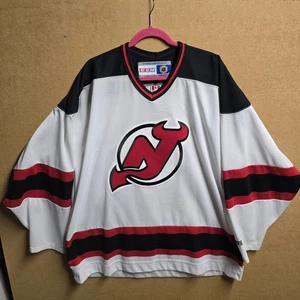 Vintage CCM NHL New Jersey Devils White Hockey Jersey Men's Size XL - Picture 1 of 8