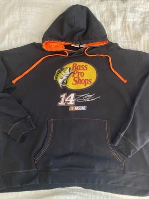 Sudadera con capucha Bass Pro Shops Nascar Tony Stewart #14 negra y naranja neón talla XL Foto 1 de 4
