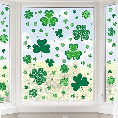 St Patricks Day Window Clings, 109 Pcs Window Stickers for St Patricks Shamrock - image 1 of 4
