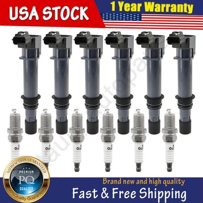 6x Ignition Coil + Iridium Spark Plug for Dodge Dakota Durango 3.7L 2004-2008   - Image 1 of 4