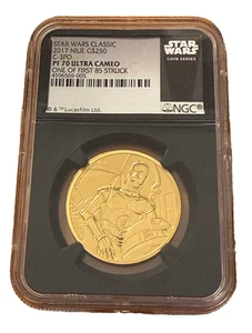 Niue 2017 Gold 1 oz $250 NGC PF70UC Star Wars C-3PO - Picture 1 of 2