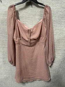 Women’s Fashion Nova Rose Off Shoulder Long Sleeve Short Flowy Dress Size XL - Picture 1 of 3