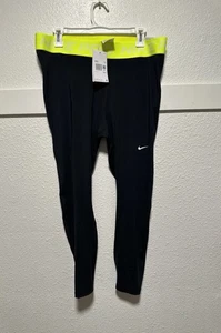 Nike PRO 365 Leggings Women Plus Size 1X DriFit Tight DD0782-010  Black/Neon - Picture 1 of 6