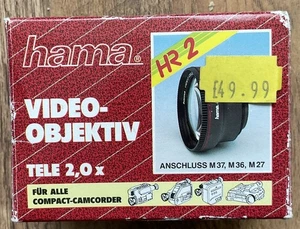Hama Video Objektiv Video Lens HR 2 Camcorder Never Used Boxed - Picture 1 of 6