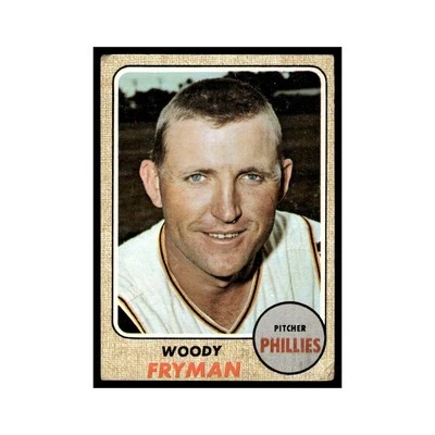 Woody Fryman 1968 Topps (damaged) #112 Philadelphia Phillies Baseball Card Poor - Image 1 of 3