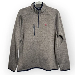 NWOT Johnnie-O Quarter Zip Alberta Knit Fleece Sweater SIZE M Gray Pullover SLS - Picture 1 of 12