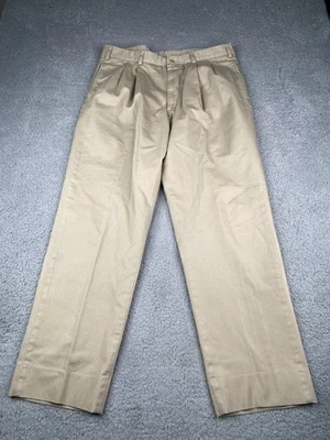 Bills Khakis Pants Mens 36x31 Beige Relaxed Fit Pleated Cotton USA Made - Image 1 of 4