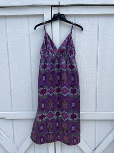 Vestido de Seda Banana Republic Correas de Espagueti Forrado Boho Midi Púrpura Talla 6 Bohemio - Imagen 1 de 10