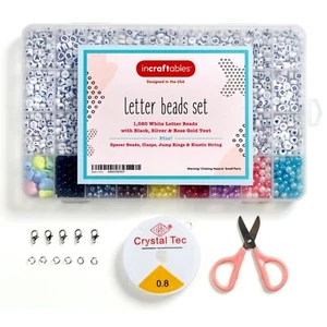 Incraftables Alphabet Letter Beads 7mm (1080pcs) for DIY Jewelry Making 3 colors - Picture 1 of 11