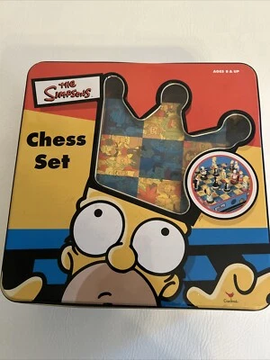 The Simpson's Chess Set - 1998 in Tin Box - Complete W/Manual & Board  - Image 1 of 4