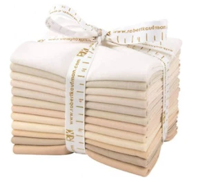 Robert Kaufman Fat Quarter Bundle Kona Cotton Not Quite White 12pc Each 18x22" - Picture 1 of 2