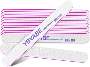Nail File, 12Pcs Nail Files 100/100 Grit Double Sided, Premium Professional Salo - Picture 1 of 8