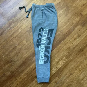 Vintage Y2K Marc Ecko Unltd Jogginghose Sweathose Herren Large grau Fleece großes Logo - Bild 1 von 19
