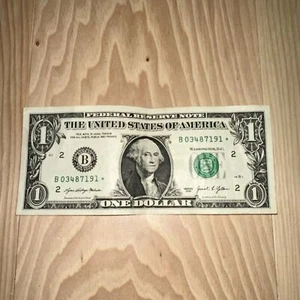 1 Dollar Bill Star Note Series 2021 New York B03487191* - Imagen 1 de 2