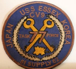US Navy USS Essex CV-9 Task Force 77 Colored Insignia Badge Emblem Patch - Picture 1 of 2