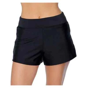 Island Escape Women's Pull-On Swim Shorts, Black, 16 - Picture 1 of 2