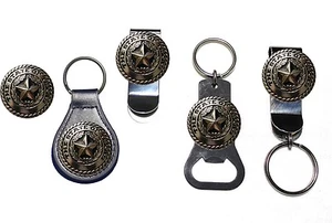 Silver State of Texas Seal Bottle Opener Key Fob Key Holder or Money Clip - Picture 1 of 7