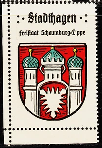 ⅍ Neu Kaffee Hag Stadthagen Freistaat Schaumburg Lippe 1925 Reklamemarke Wappen - Bild 1 von 2