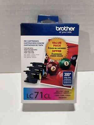 Genuine Brother LC71CL Ink Cartridge Yellow Cyan Magenta 05/2025 - Image 1 of 4