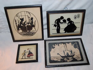 4  Small Vintage  Silhouettes - Picture 1 of 7