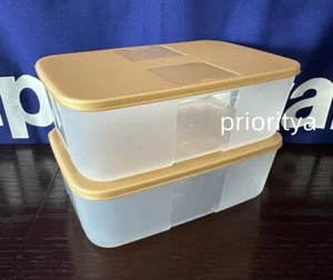 Tupperware Freezer Mates Mediano #2 Contenedor 1.5L/6c Juego 2 Sello Dorado Nuevo - Imagen 1 de 3