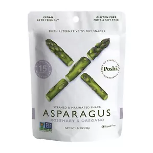 POSHI Marinated Asparagus Cuts Snack Pack | Rosemary + Oregano | Keto Vegan P... - Picture 1 of 9