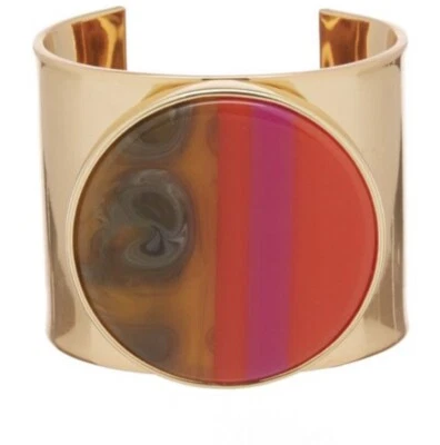 Bracelete de punho de resina Trina Turk Havana Club Y111 novo sem etiquetas - Imagem 1 de 3